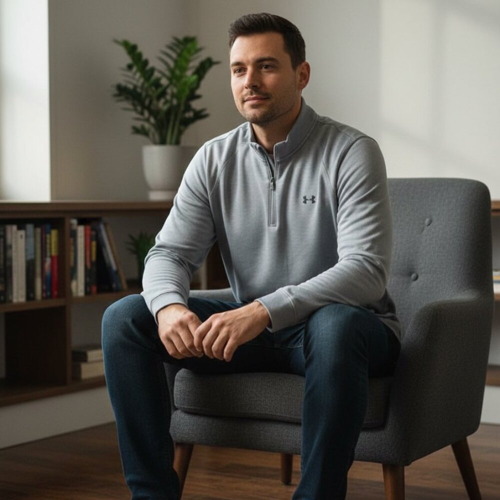Under Armour UA Storm 1/4 Zip Heathered Grey Pullover - Size XL
